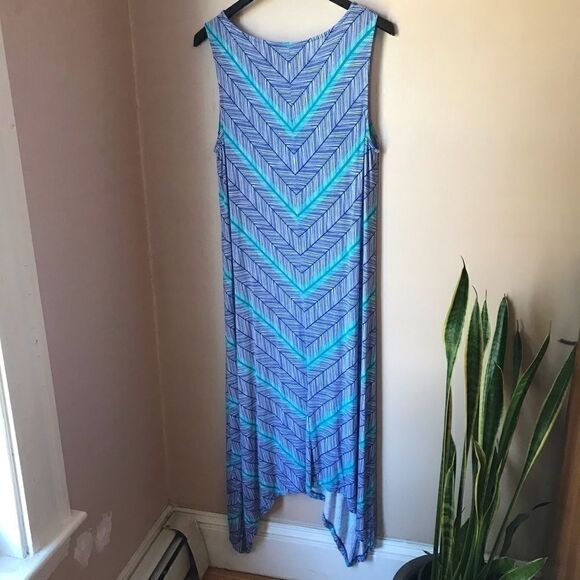 Sleeveless Sundress- Large- rayon/spandex blu - Picture 2 of 9